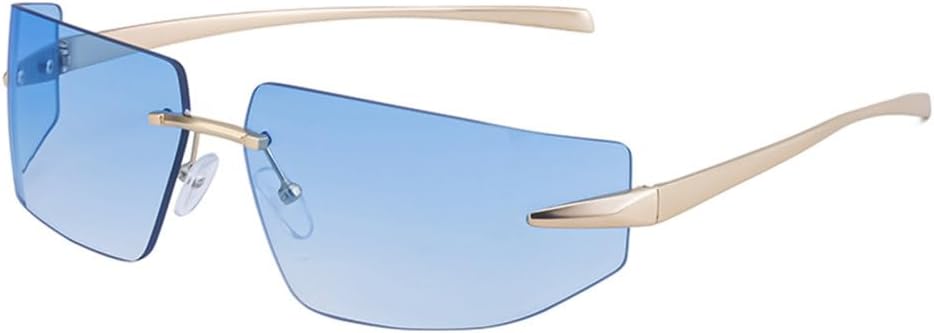 

Мужские солнцезащитные очки без оправы, роскошные винтажные прямоугольные солнцезащитные очки без оправы для женщин, солнцезащитные очки с защитой от УФ-излучения UV400 LVTFCO, 6