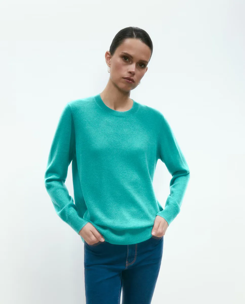 

Женский свитер с круглым вырезом из 100% кашемира Woman El Corte Inglés, зеленый