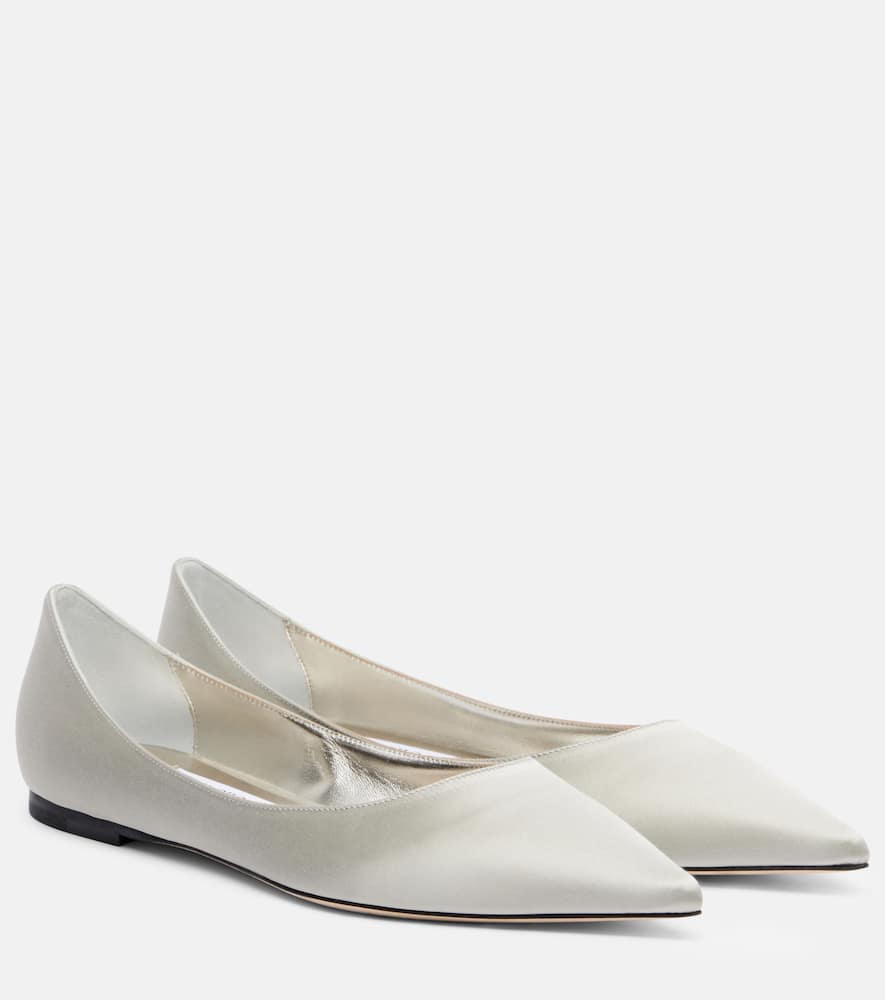 Балетки Love из сатина Jimmy Choo, Silver