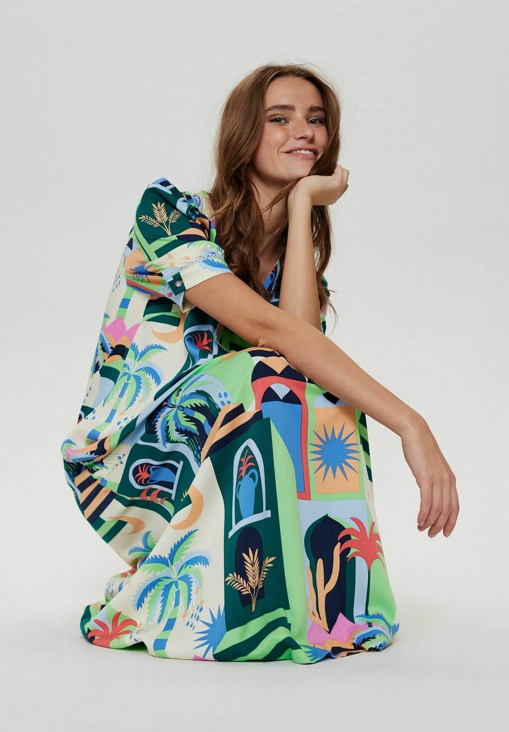 

Длинное платье GABRIELLA DRESS Nümph, зеленый