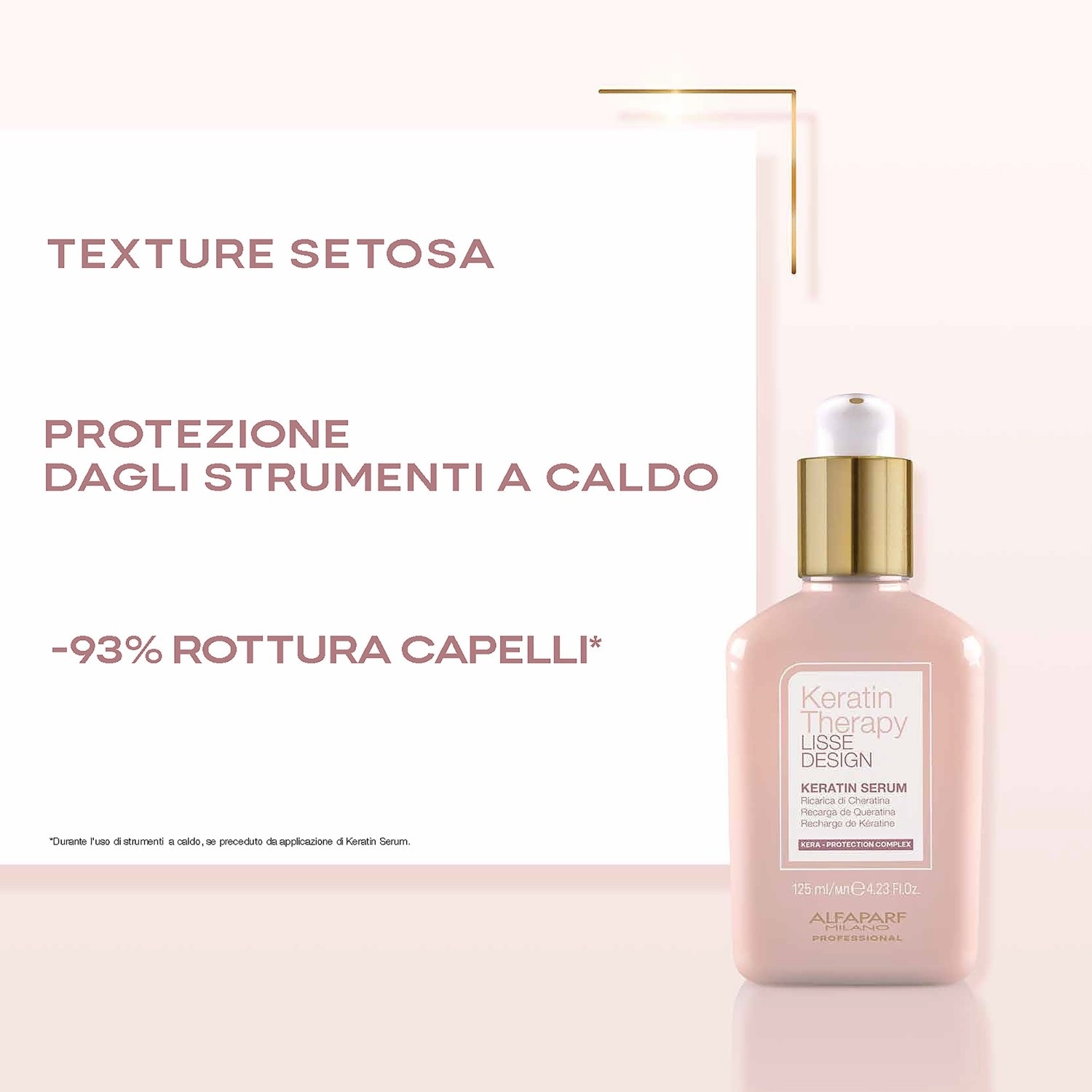 Сыворотка для волос keratin therapy lisse design keratin serum Alfaparf Milano, объем 125 мл — фото 4