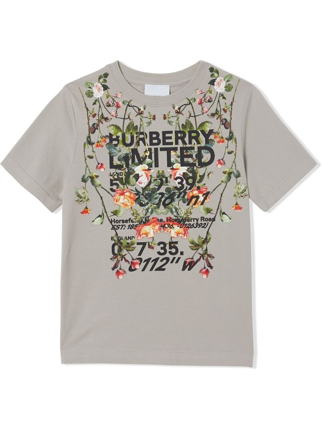 

Burberry Kids футболка с принтом, серый
