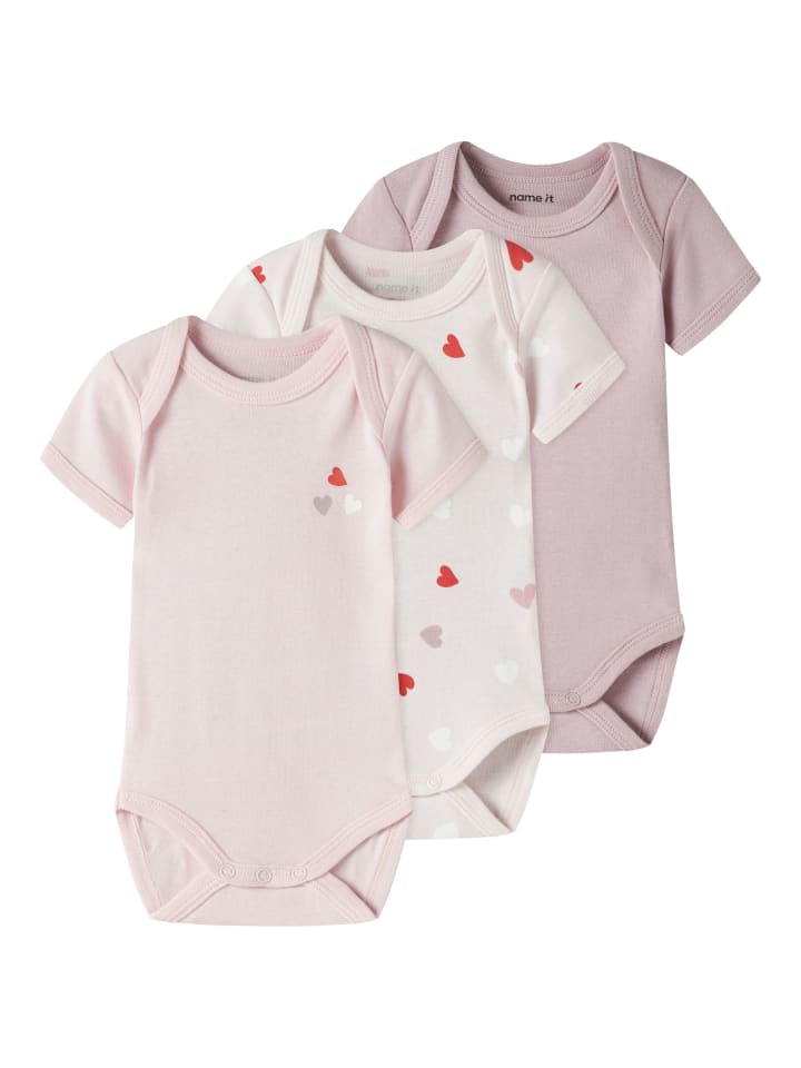 

Name it Набор из 3 боди с длинными рукавами NBFBODY CARINARIA HEART в цвете carinaria