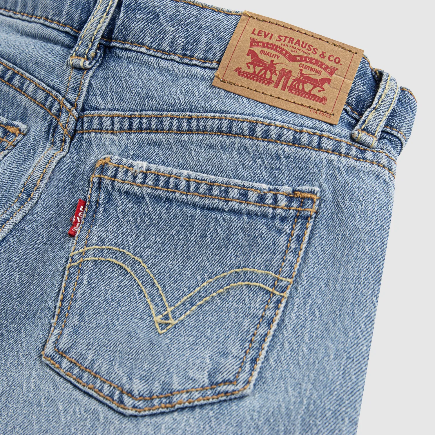 Джинсы с высокой посадкой и свободным кроем для девочек 4-6 лет Levi's, Blue — фото 4