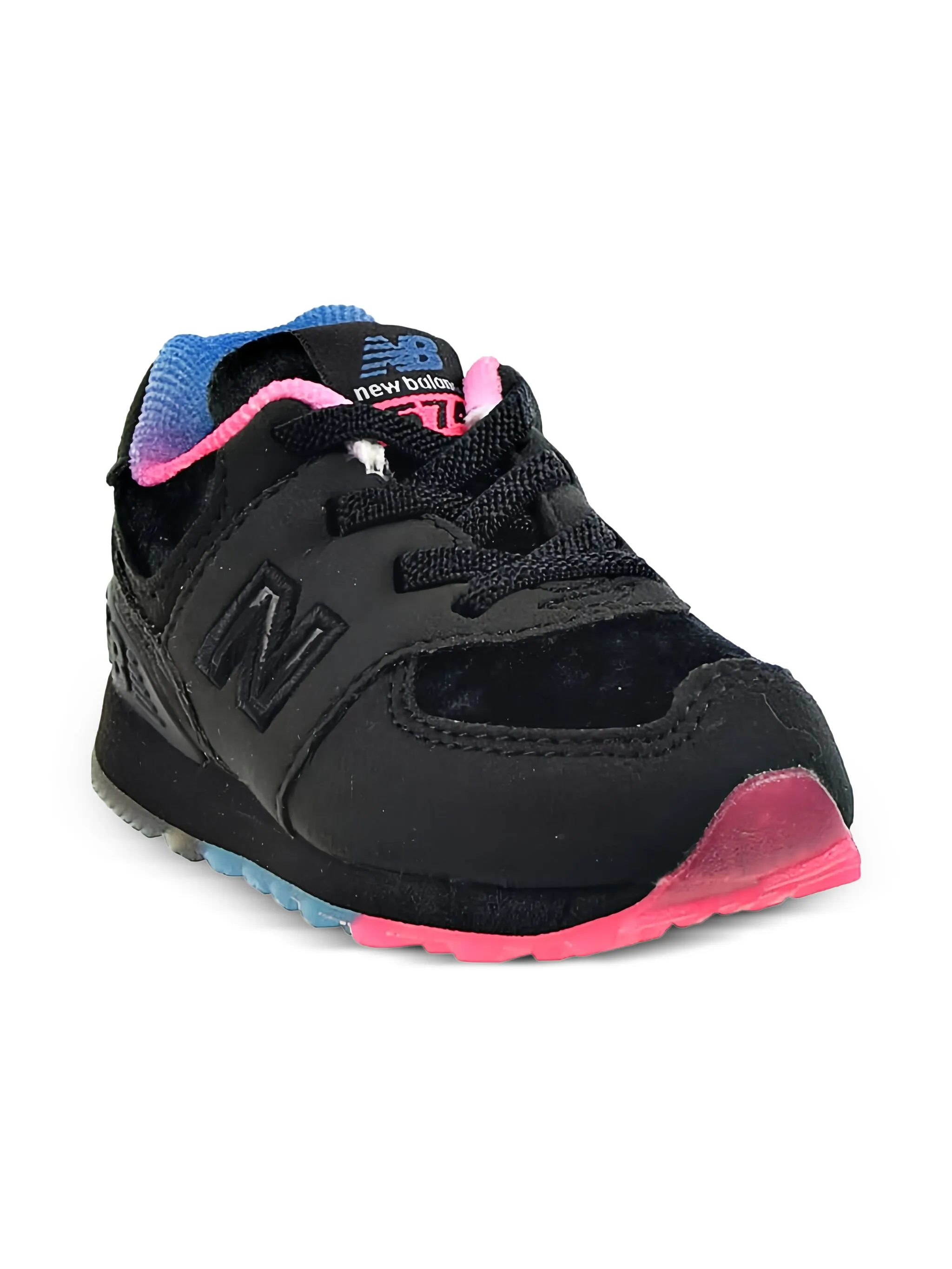 Кроссовки 574 Black/Pink/Blue New Balance, черный — фото 3