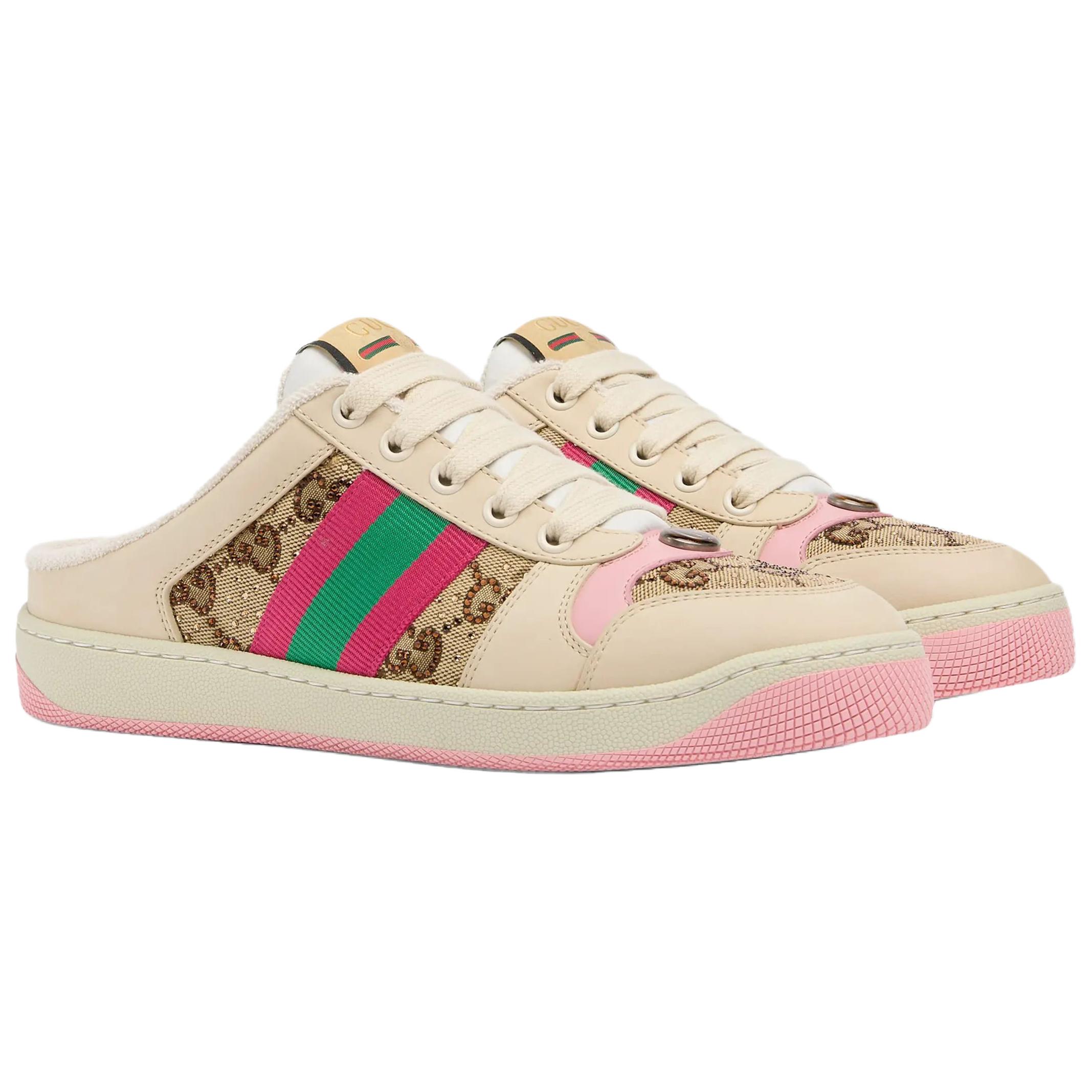 GUCCI Слиперы Screener с закрытым носком для женщин Camel — фото 2