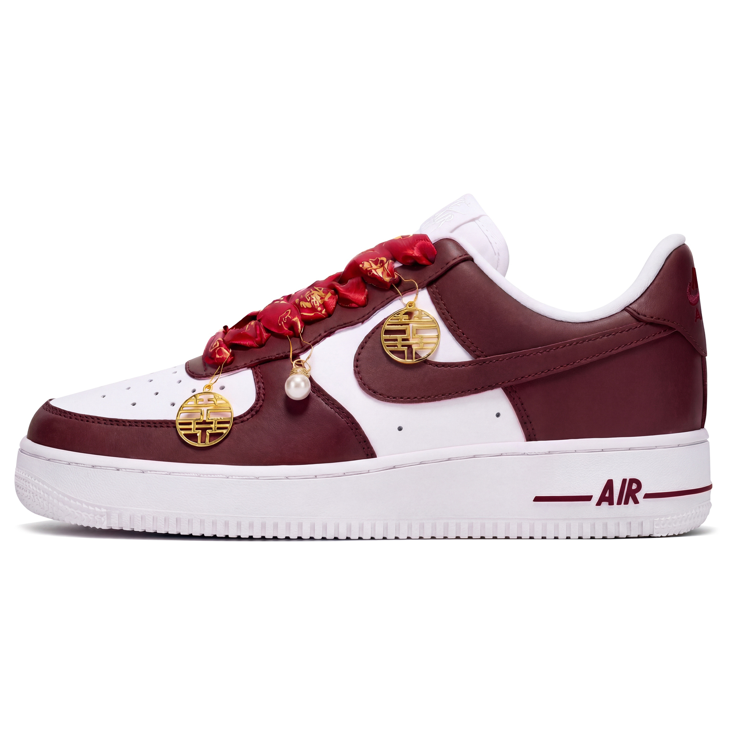 

Nike Air Force 1 'Panda Leather', Sanci Laboratory, Horse Year, Wedding Shoes, Red Saddle Horse