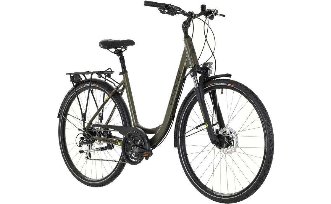 Треккинговый велосипед Carver Tour 110 - 28 дюймов - Tiefeinsteiger - 2024, цвет Grün|greenmetal black greenyellow — фото 2