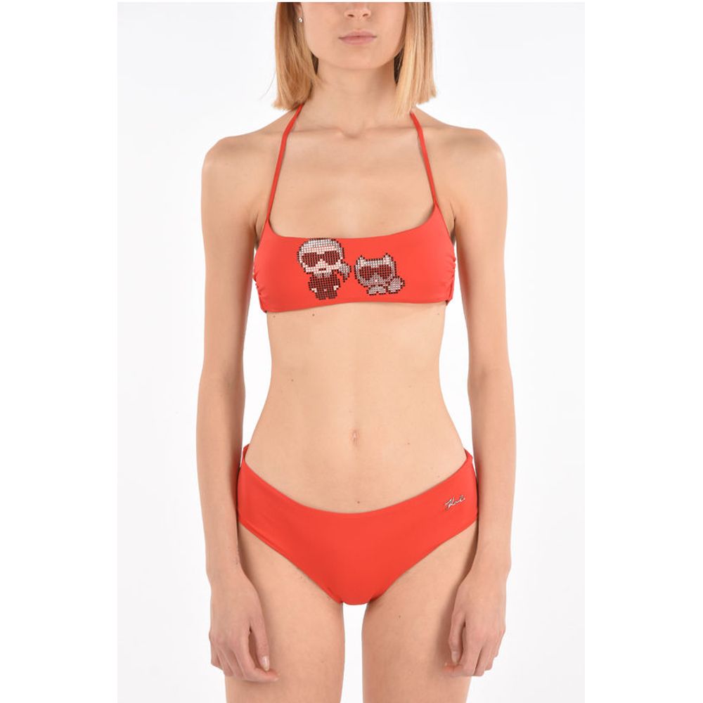 

Топ бикини-бандо KARL & CHOUPETTE с заклепками Karl Lagerfeld, Red