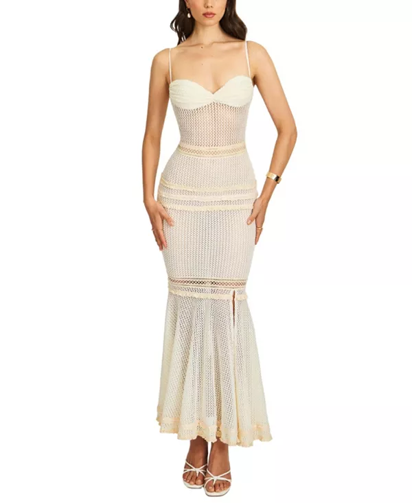 

Платье-Макси «русалка» с кружевной отделкой Pallas Miss Circle, бежевый