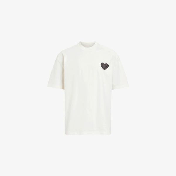 

Футболка хлопковая с коротким рукавом свободного кроя Lover Allsaints, белый