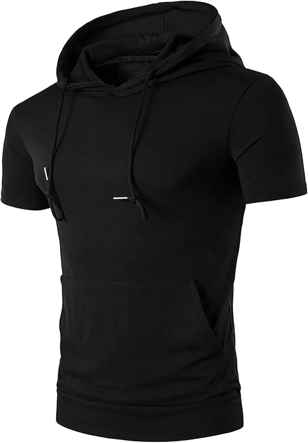 

Мужская худи с коротким рукавом slim fit летняя легкая с карманом