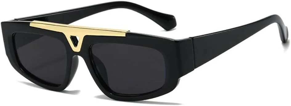 

Модные солнцезащитные очки-обтекатели для мужчин и женщин, винтажная оправа из металла, универсальный повседневный стиль, защита от ультрафиолета UV400 TYUVIVO, C1