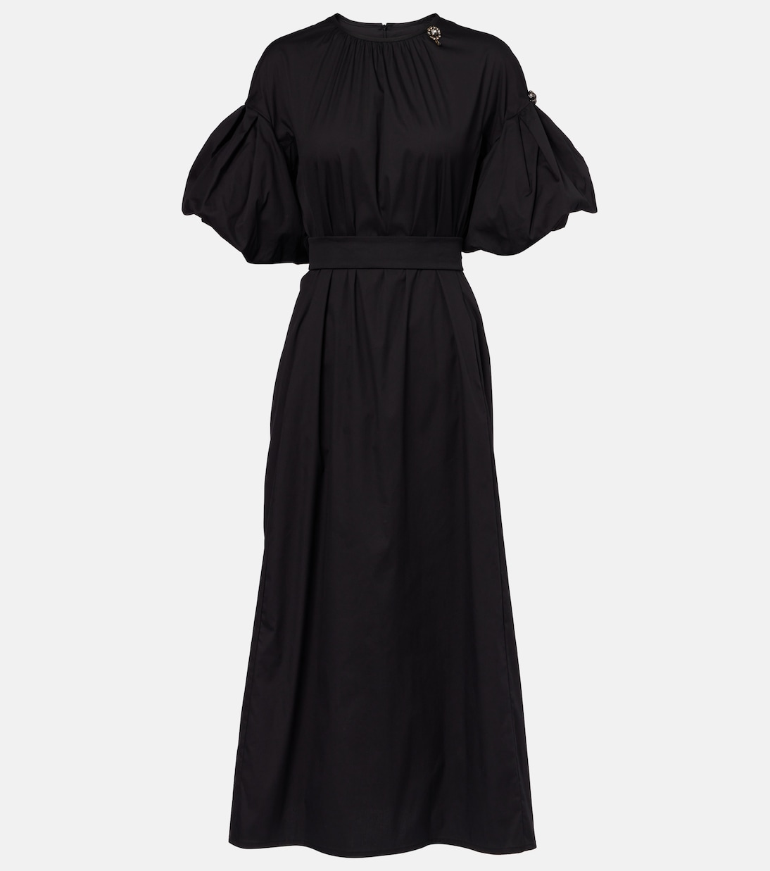 

Длинное платье из смесового хлопка цвета розового S Max Mara, Nero