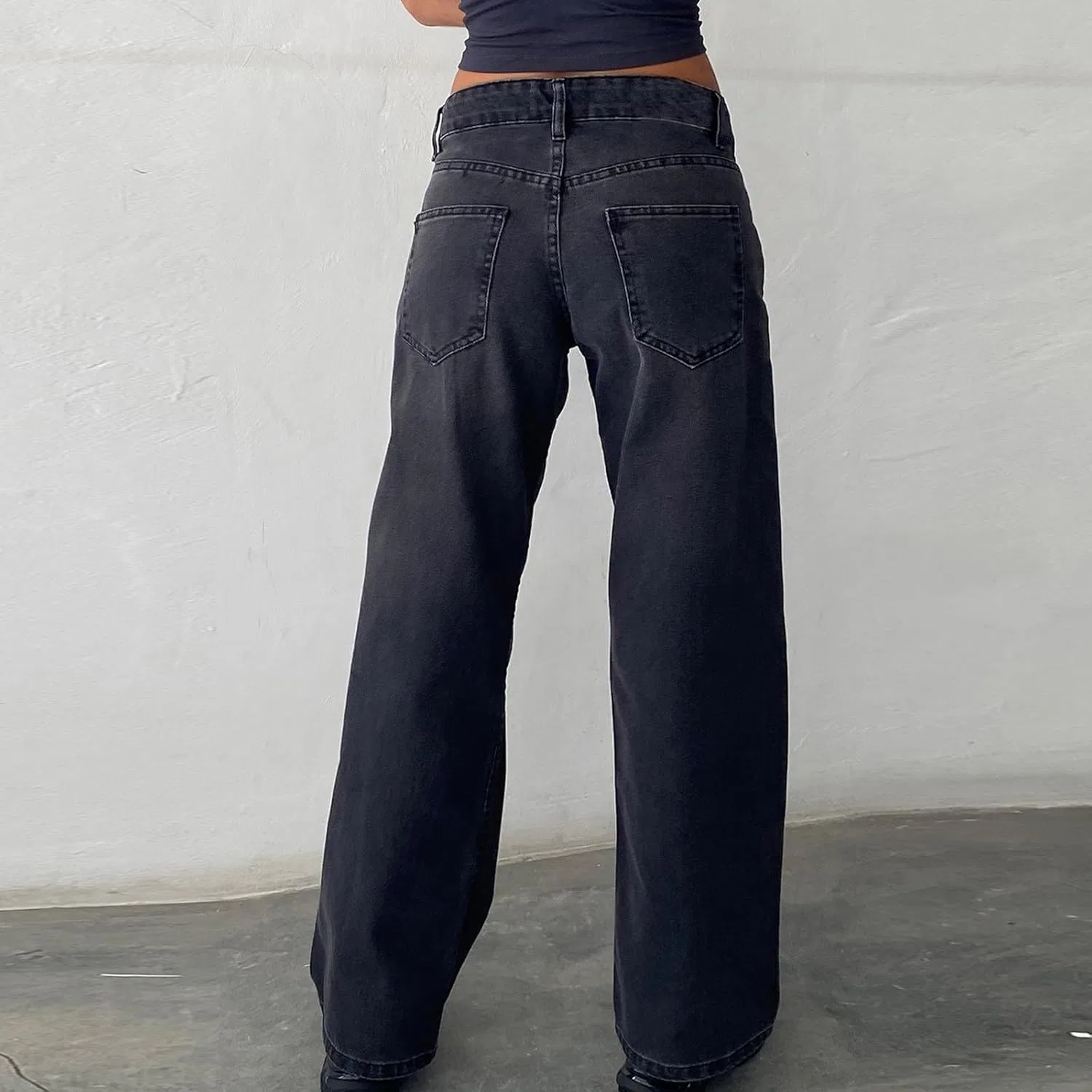Джинсы свободные Wide Leg, Dark Gray — фото 3