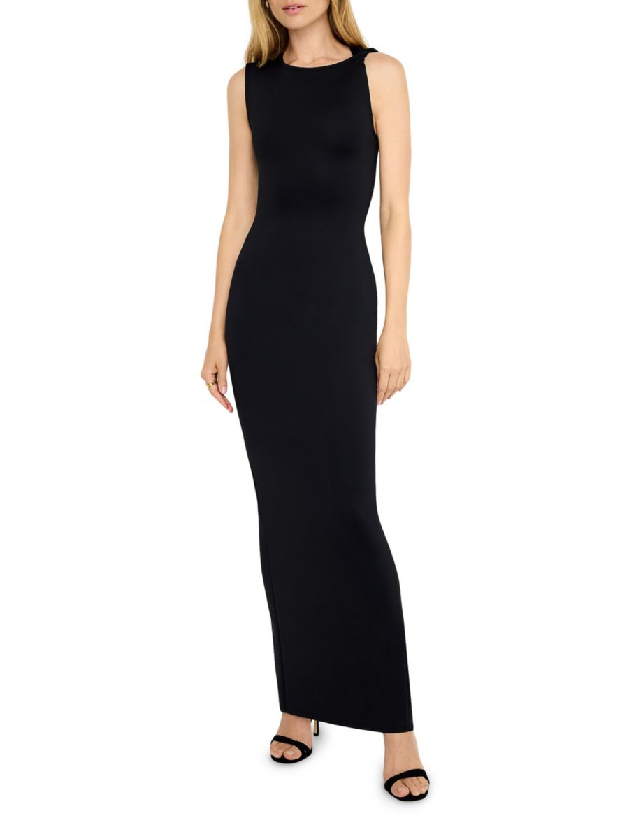 

Платье макси Scuba Twist Tank Good American, черный