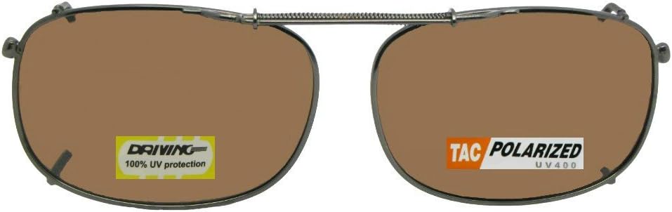 

Прямоугольные поляризованные солнцезащитные очки-клипсы для мужчин и женщин, крепятся к оправе очков – накладные солнцезащитные очки для очков Sunglass Rage, Pewter-brown Polarized Lens