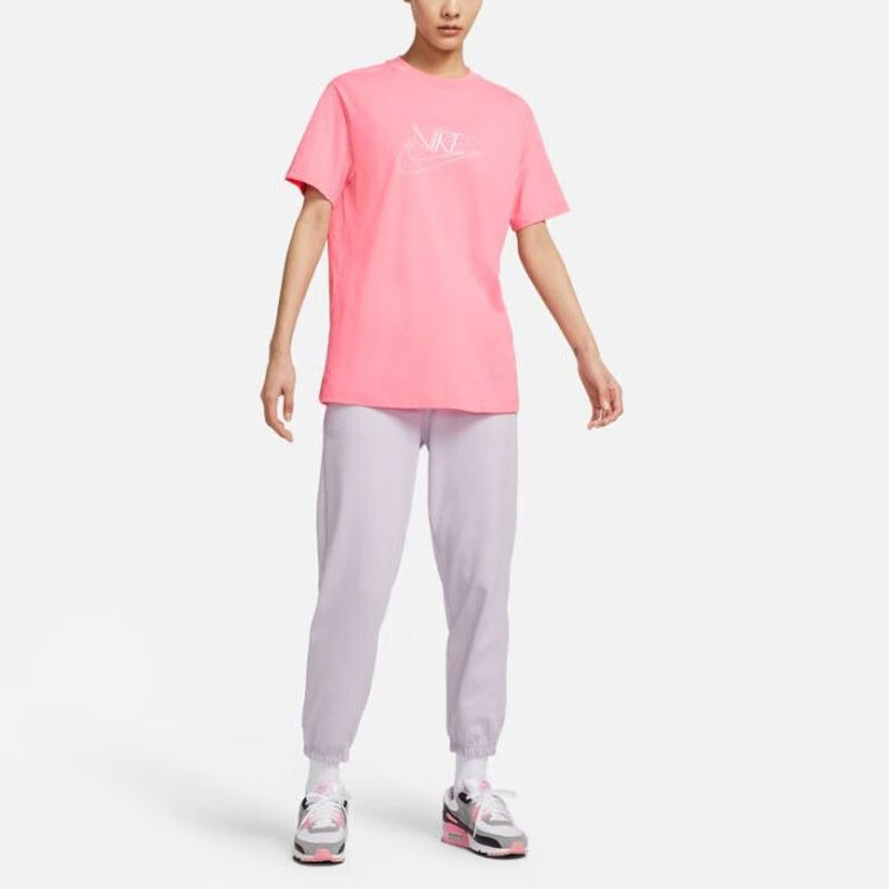 Футболка Nike Embroidery Printed Round Neck Short Sleeve FB8204-611, розовый — фото 3