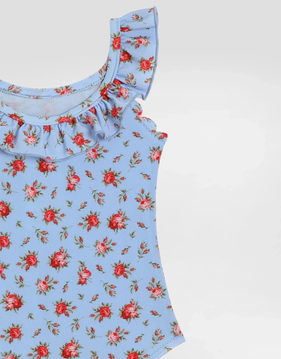 Цельный купальник с принтом в виде мелких роз Dolce & Gabbana, бежевый — фото 4