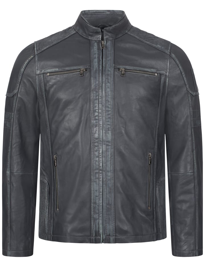 

Кожаная куртка антрацитового цвета Rock Creek