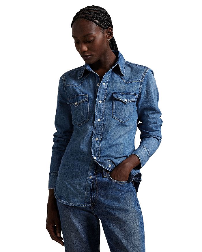 

Рубашка в стиле вестерн от Lauren Ralph Lauren Denim, синий