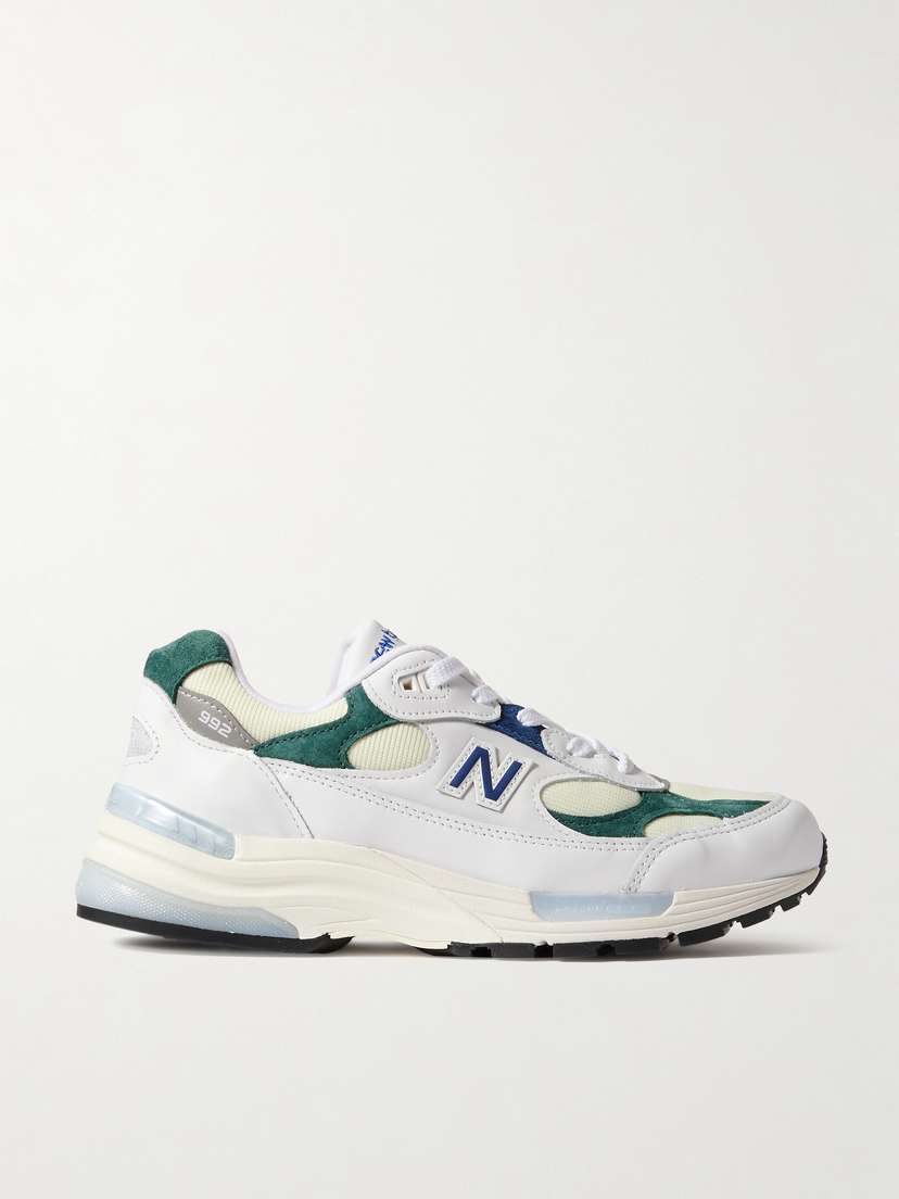 992 кроссовки из кожи, сетки и замши New Balance, белый
