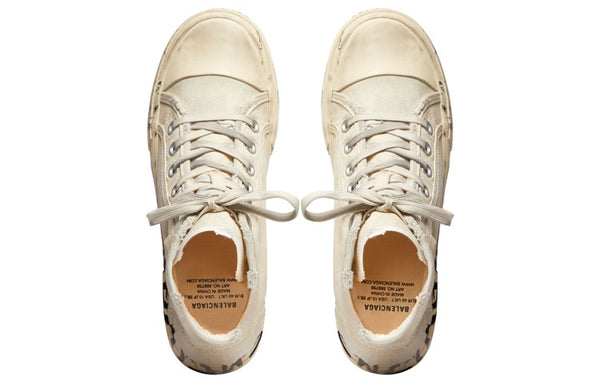 Кроссовки paris high top sneakers 'white destroyed cotton and white rubber with graffiti' Balenciaga, белый — фото 4