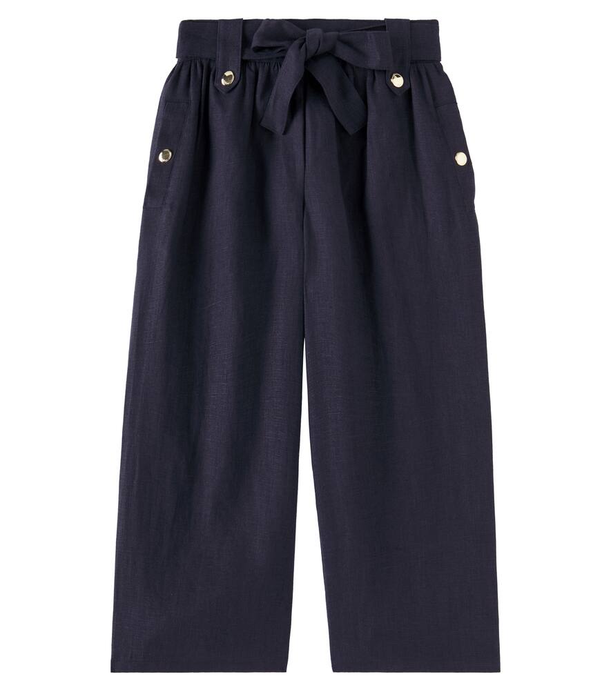 

Широкие льняные брюки Chloé Kids, Navy