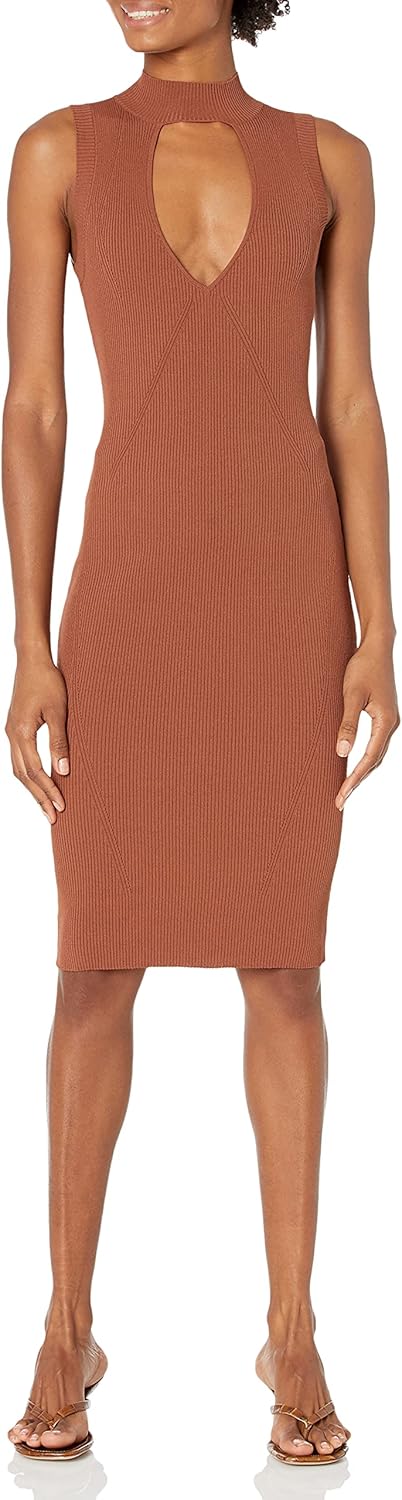 

GUESS Женское платье-свитер Carole без рукавов с высоким воротом, Meadow Brown