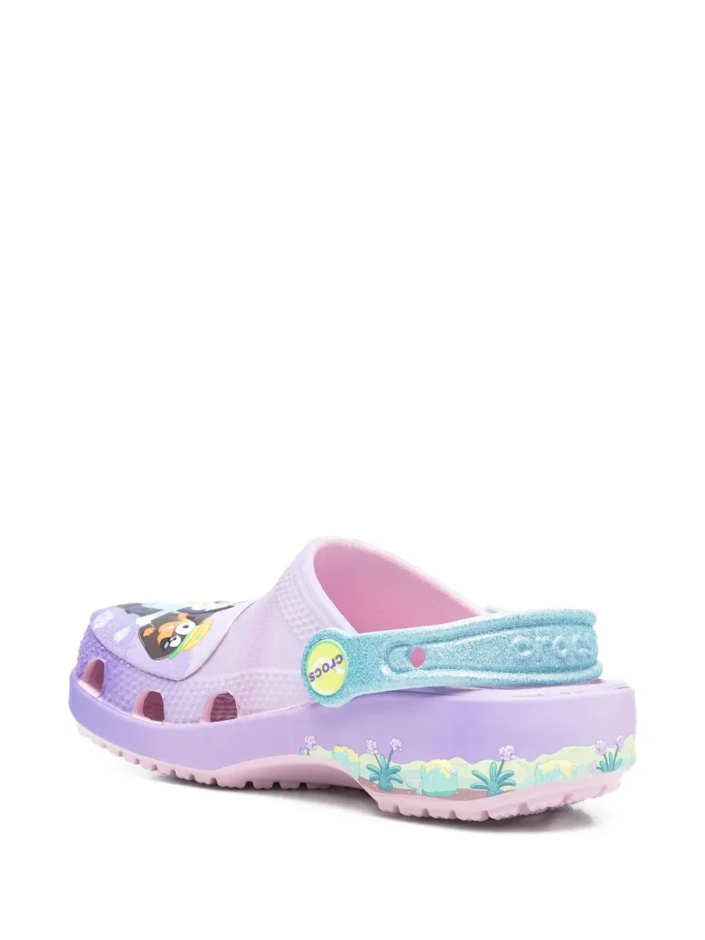Тапочки с аппликацией в виде бабочки Bluey Crocs Kids, фиолетовый — фото 2
