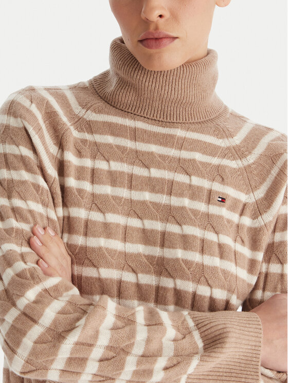 Водолазка regular fit WW0WW46791 Tommy Hilfiger, бежевый — фото 4