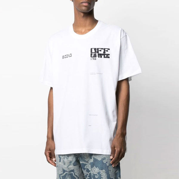 Футболка ss21 logo round neck short sleeve loose fit white Off-White, белый — фото 3