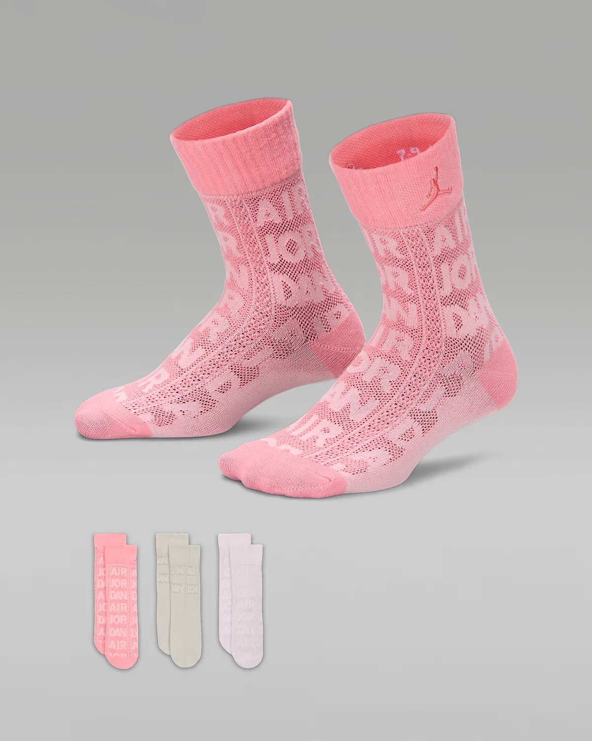 Детские носки Mesh Micro Crew (3 пары) Air Jordan, Pearl Pink