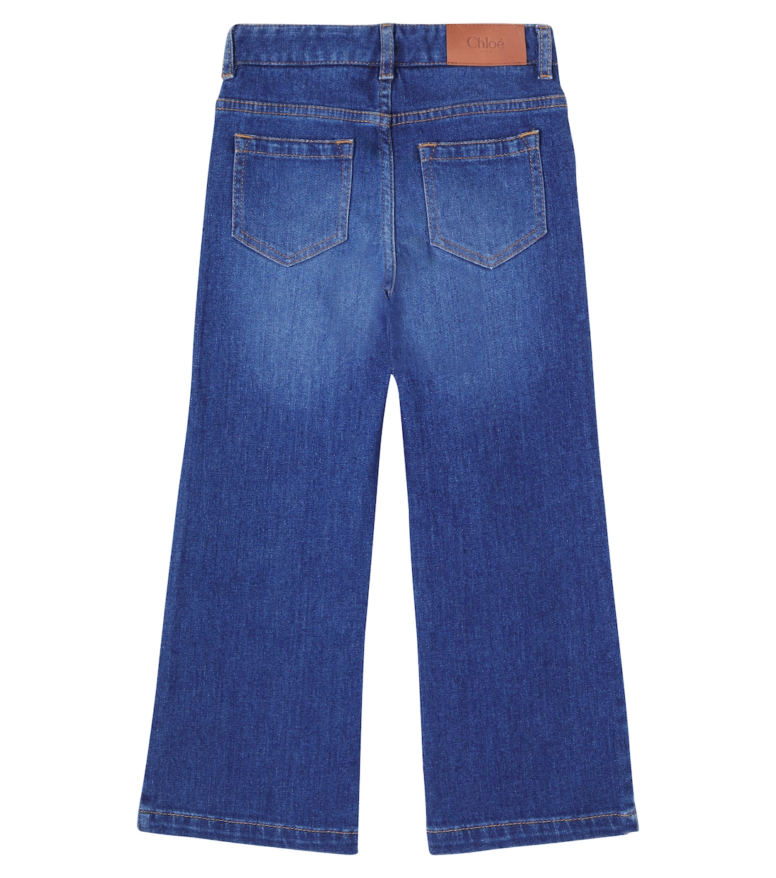 Джинсы со средней посадкой и широкими штанинами Chloé Kids, Denim Blue — фото 3