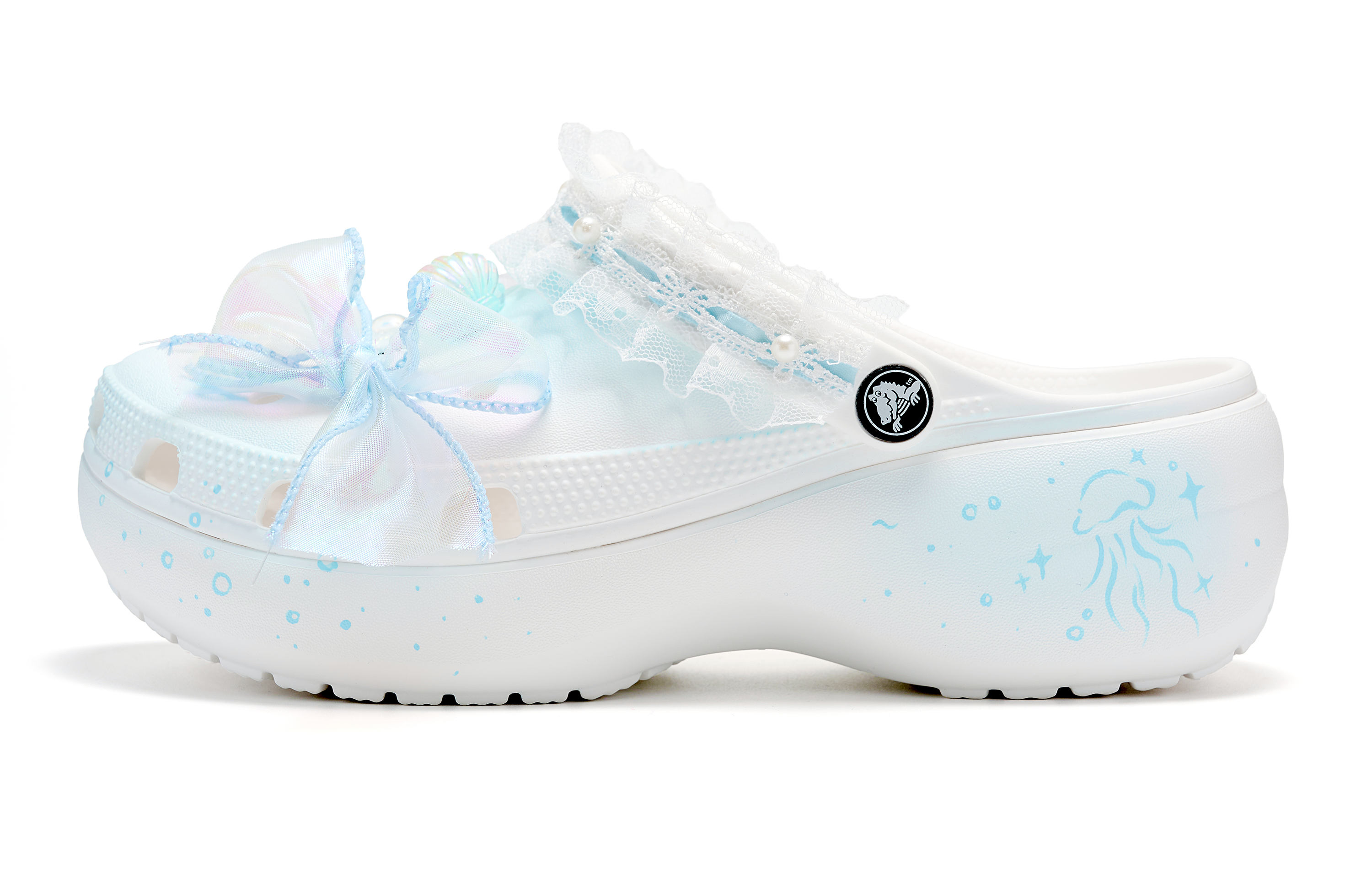 Crocs Классические туфли-сабо на платформе унисекс белого цвета
