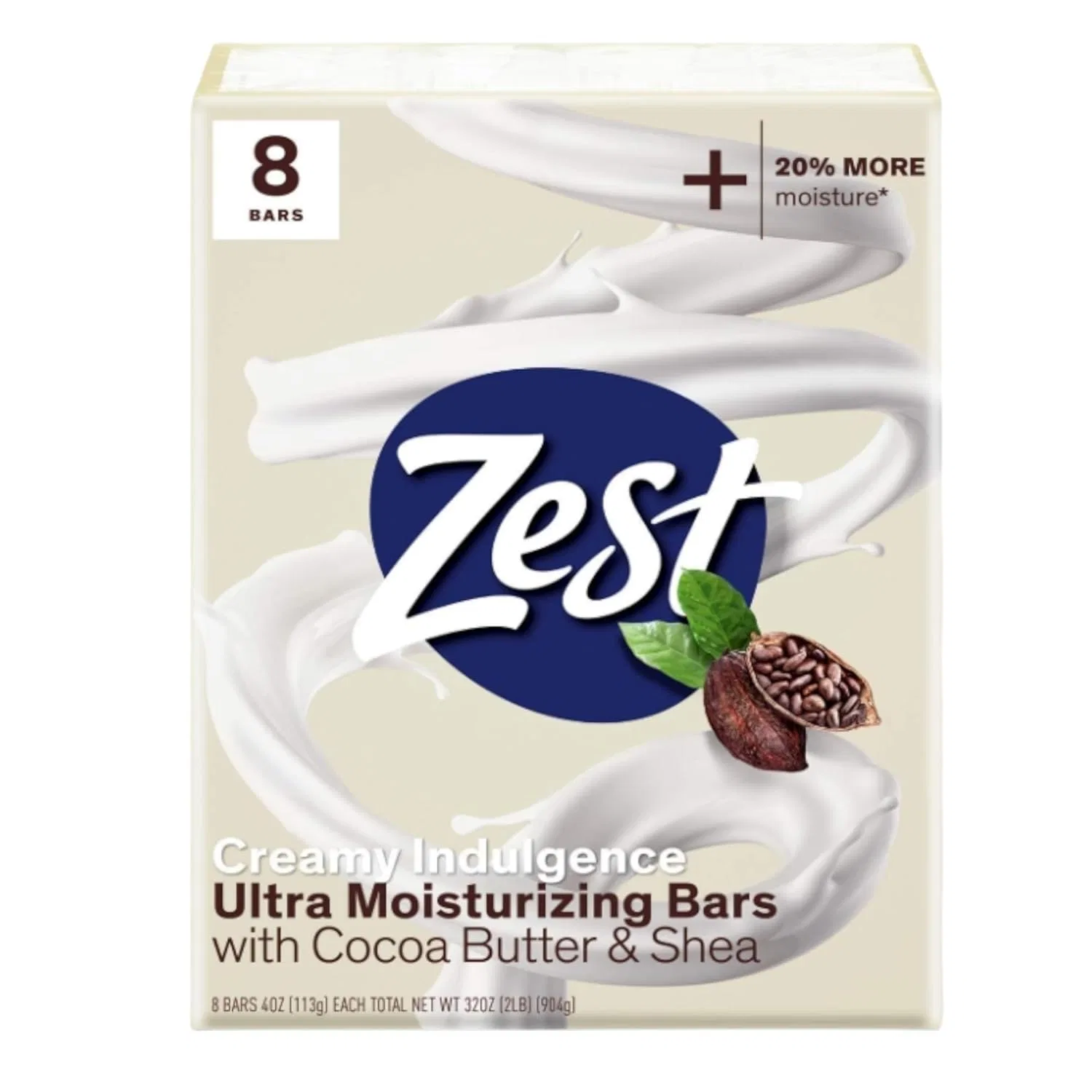 Кремовое мыло Zest с маслом какао и ши (8 шт. по 4 унции) Zest