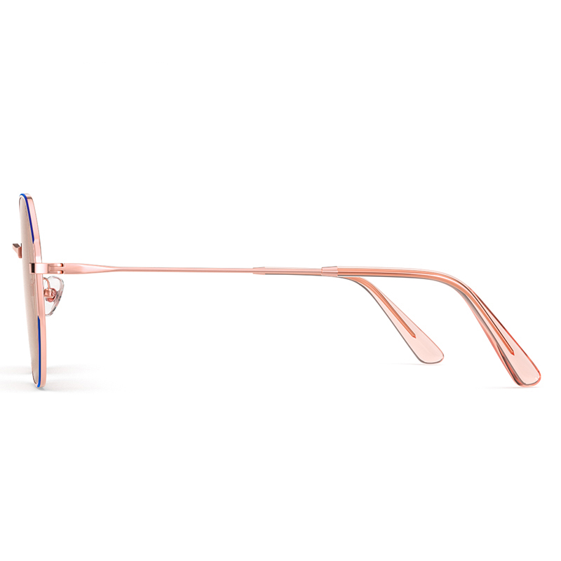 

Солнцезащитные очки асимметричной формы женские утонченная металлическая оправа с разноцветными линзами 8257 PARZIN, золотая оправа с антибликовым градиентным линзами чайного коричневого оттенка