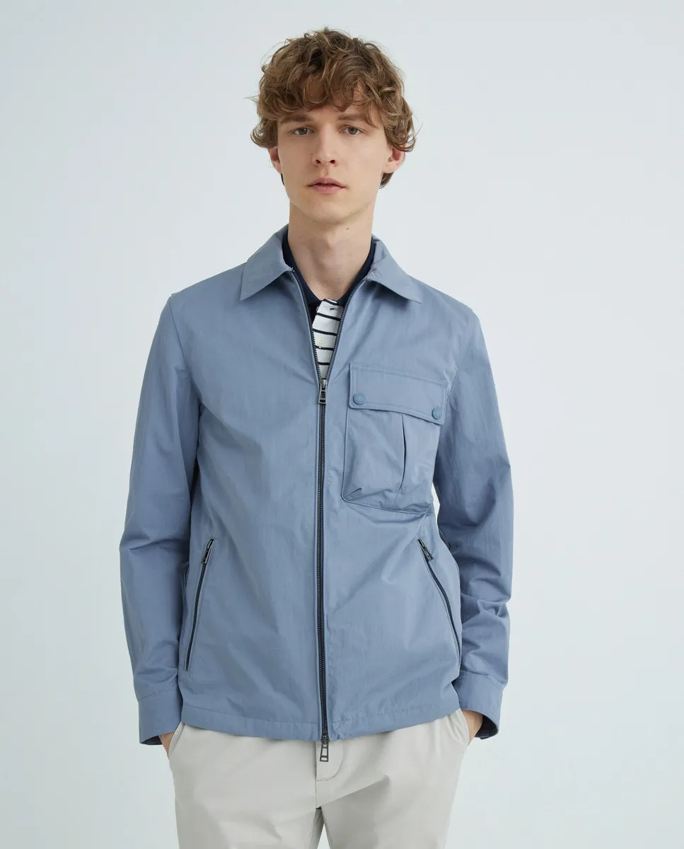 

Мужская верхняя рубашка с застежкой-молнией и логотипом на рукаве Belstaff, голубой