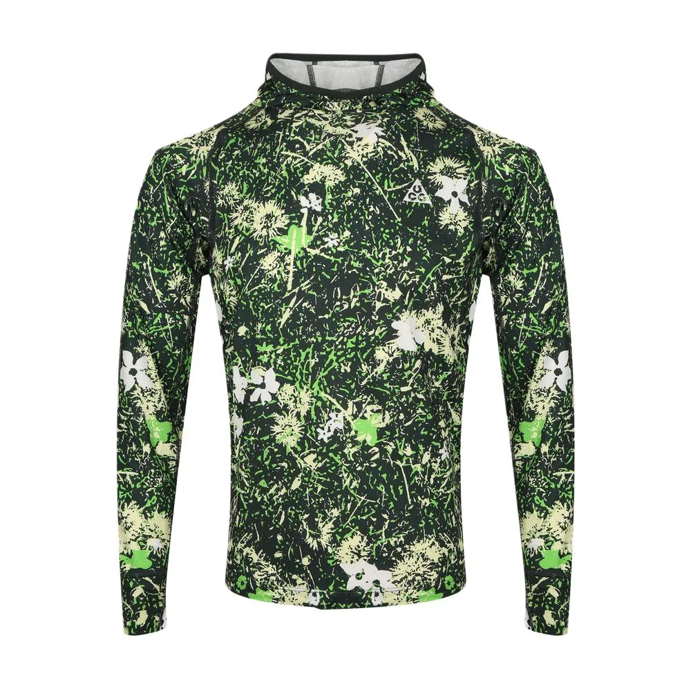 Детская футболка с капюшоном Moderate Nike, Green All over Print