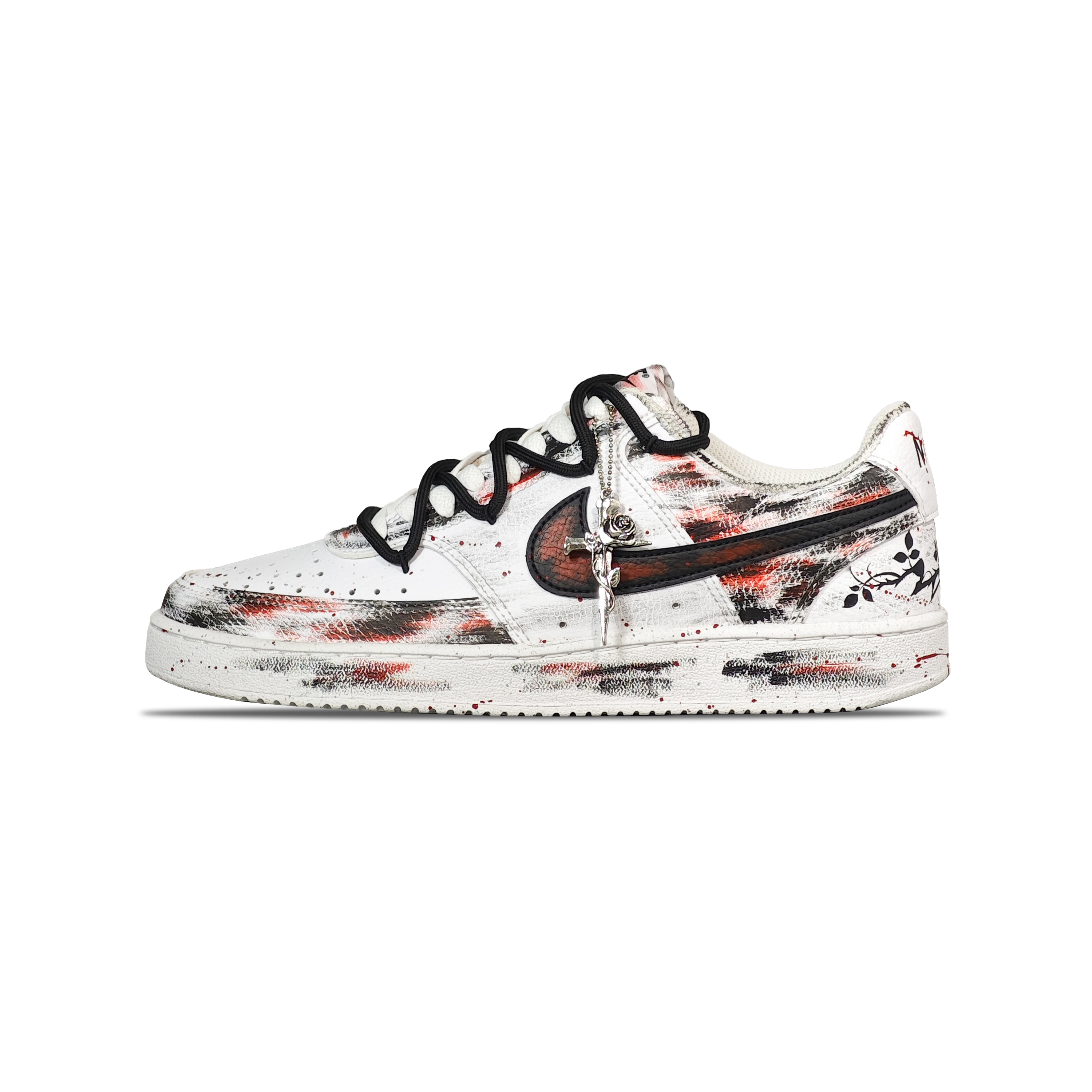 

Nike Кроссовки Court Vision 1 с низким верхом для скейтборда, устойчивые к истиранию, мужские, черные, белые, красные