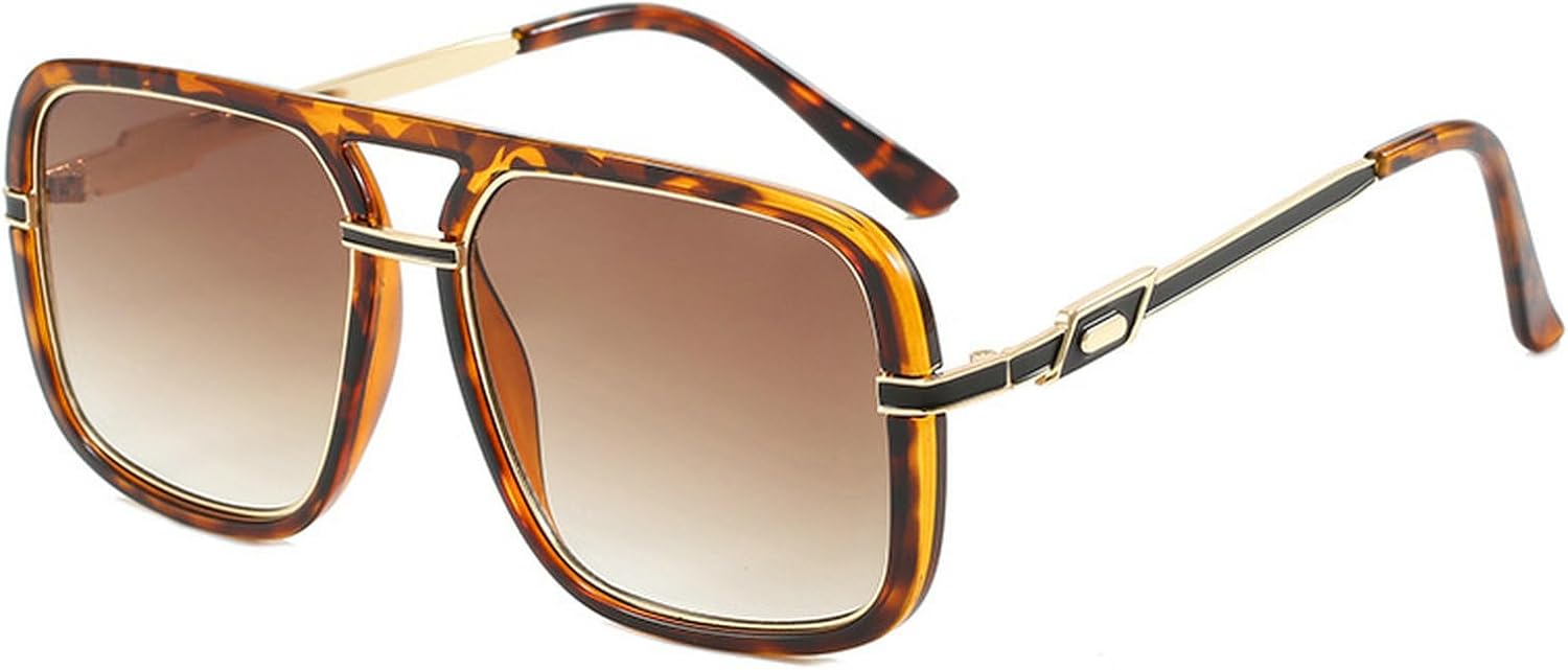 

Ретро-солнцезащитные очки с двойной перемычкой квадратной формы для мужчин, защита от УФ-излучения UV400, модные градиентные солнцезащитные очки для женщин, очки-пилот, металлический корпус mincl, C6