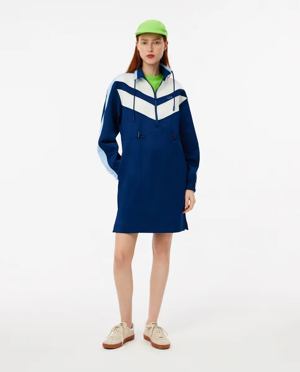 

Свитшот-платье из интерлока с цветными блоками Lacoste, синий