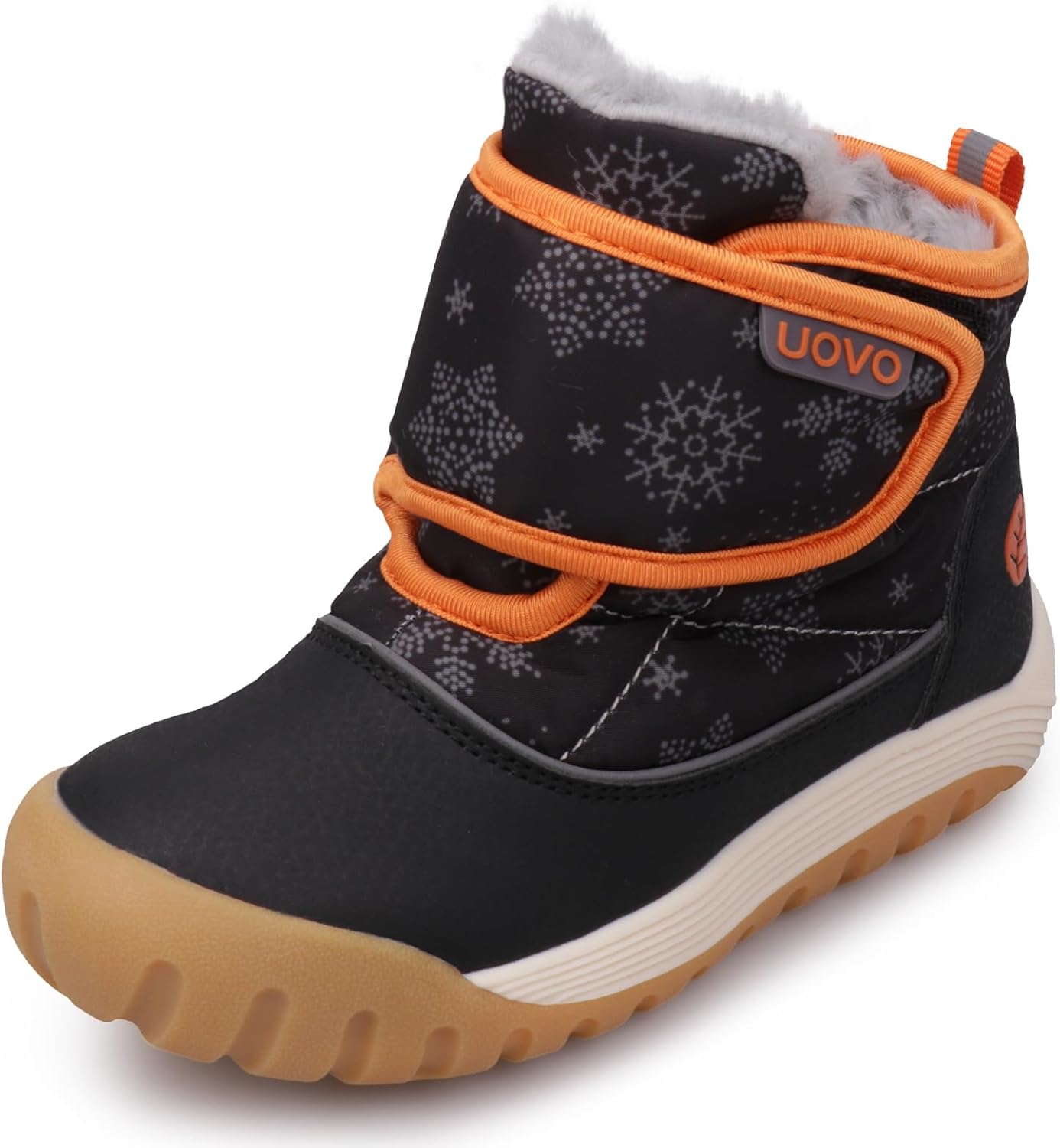 

Детские зимние ботинки UOVO для мальчиков, утепленные мехом, устойчивые к скольжению, для улицы (для малышей/маленьких детей), черный