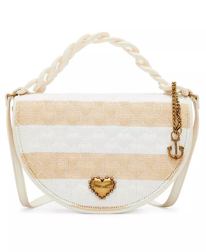 

Сумка Nauti-Gal Half Moon с клапаном из рафии Betsey Johnson, бежевый