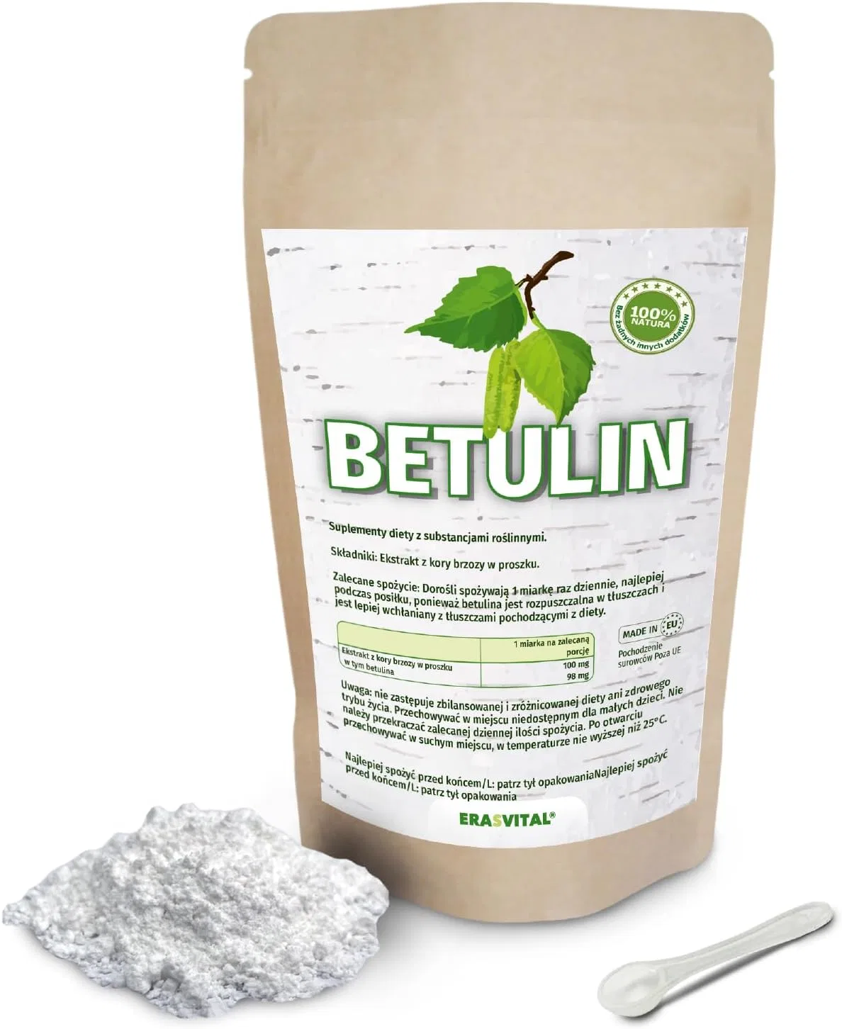 Экстракт березовой коры (бетулин) 98% для косметики, 30 г Erasvital — фото 4