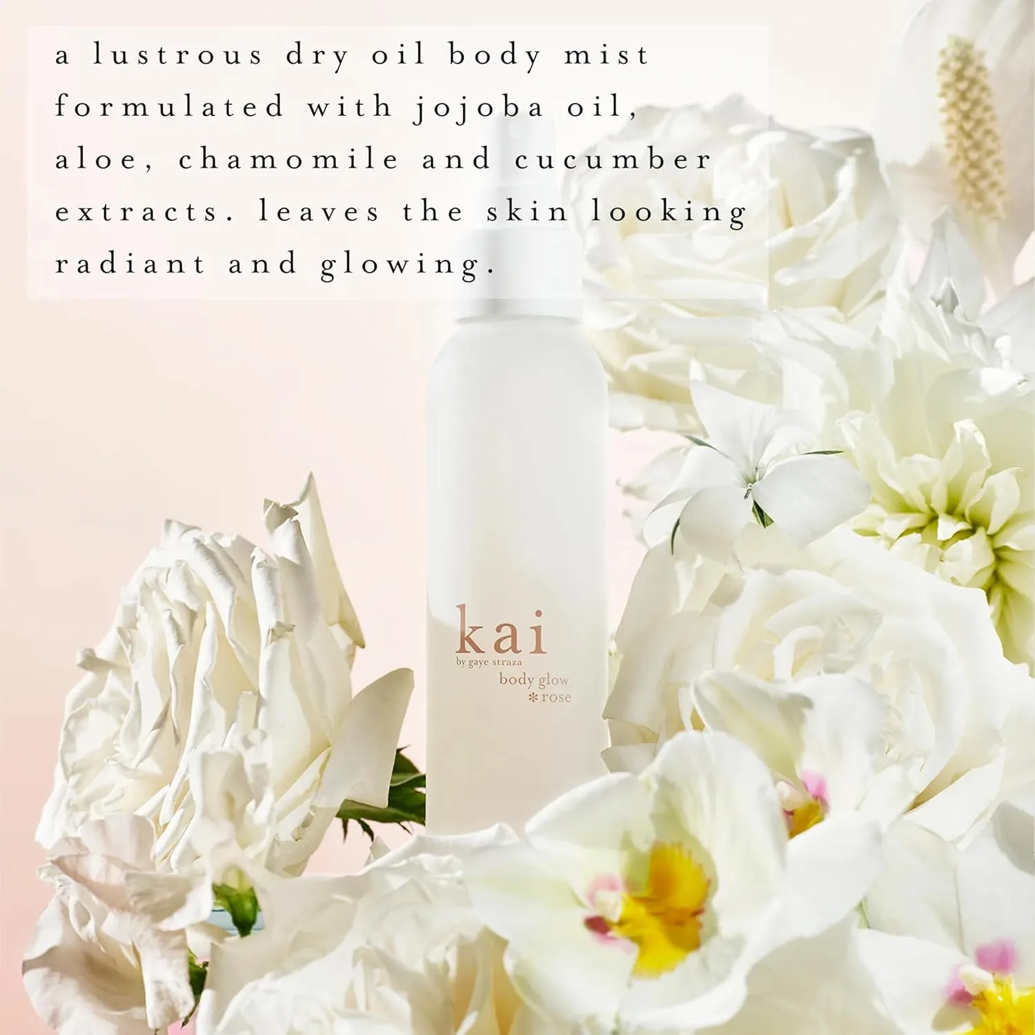 kai body glow rose, 4 Fl Oz (118 мл), сухое масло для тела с экстрактами жожоба, ромашки и огурца, увлажняет и придает сияние с чистым свежим ароматом и нотой розового абсолюта, произведено в сша — фото 2