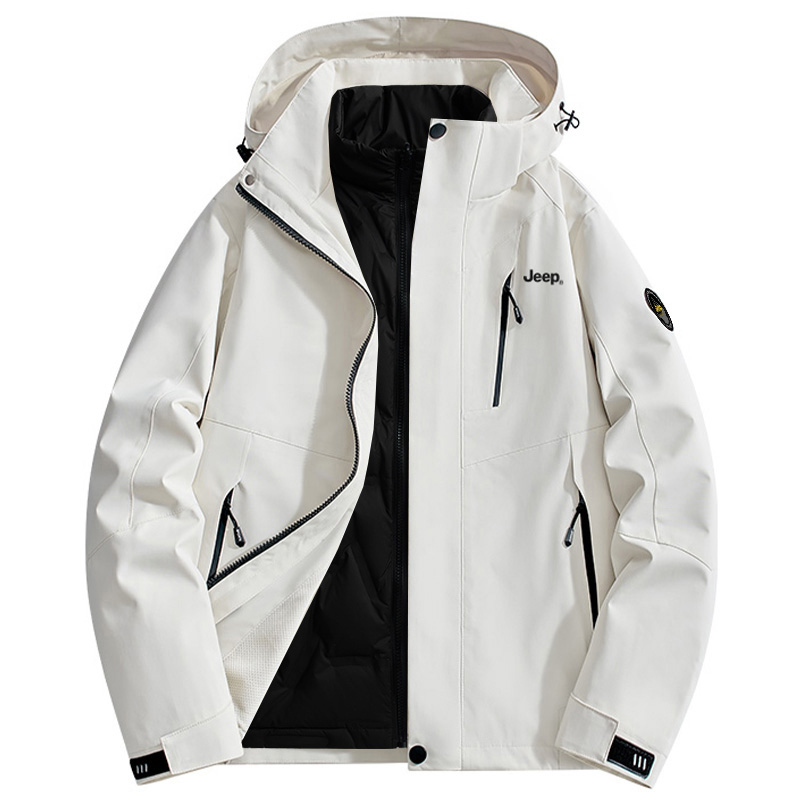 

Jeep Куртка из коллекции Leisure Unisex, Ivory White [90 Fill Power White Duck Down Liner+Hard Shell Windbreaker Jacket Two-Piece Set]