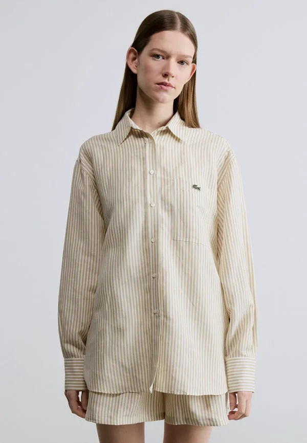 Блузка Lacoste Lionne/Flour, полосатая, полупрозрачная