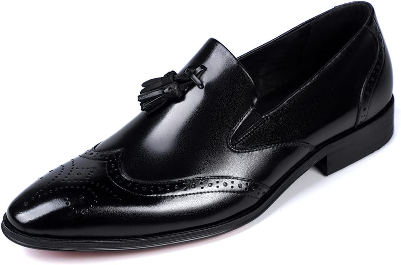 

Мужские лоферы Santimon, слипоны, кожаные лоферы с кисточками, удобная модная обувь для бизнеса и прогулок, черный