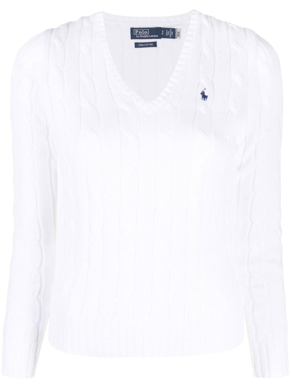 

Polo Ralph Lauren джемпер Kimberly Polo Pony фактурной вязки, белый